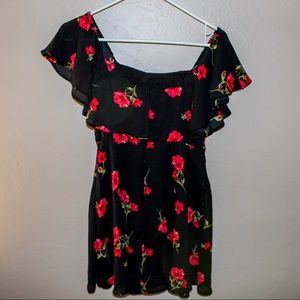 Black and Red Floral Dress